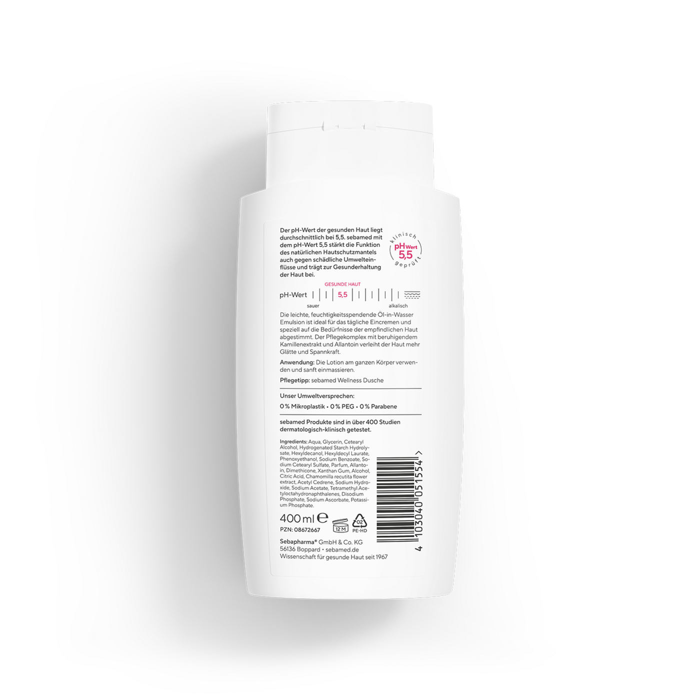 sebamed Lotion Flasche, pH-Wert 5,5, für gesunde Haut, 400ml, dermatologisch getestet