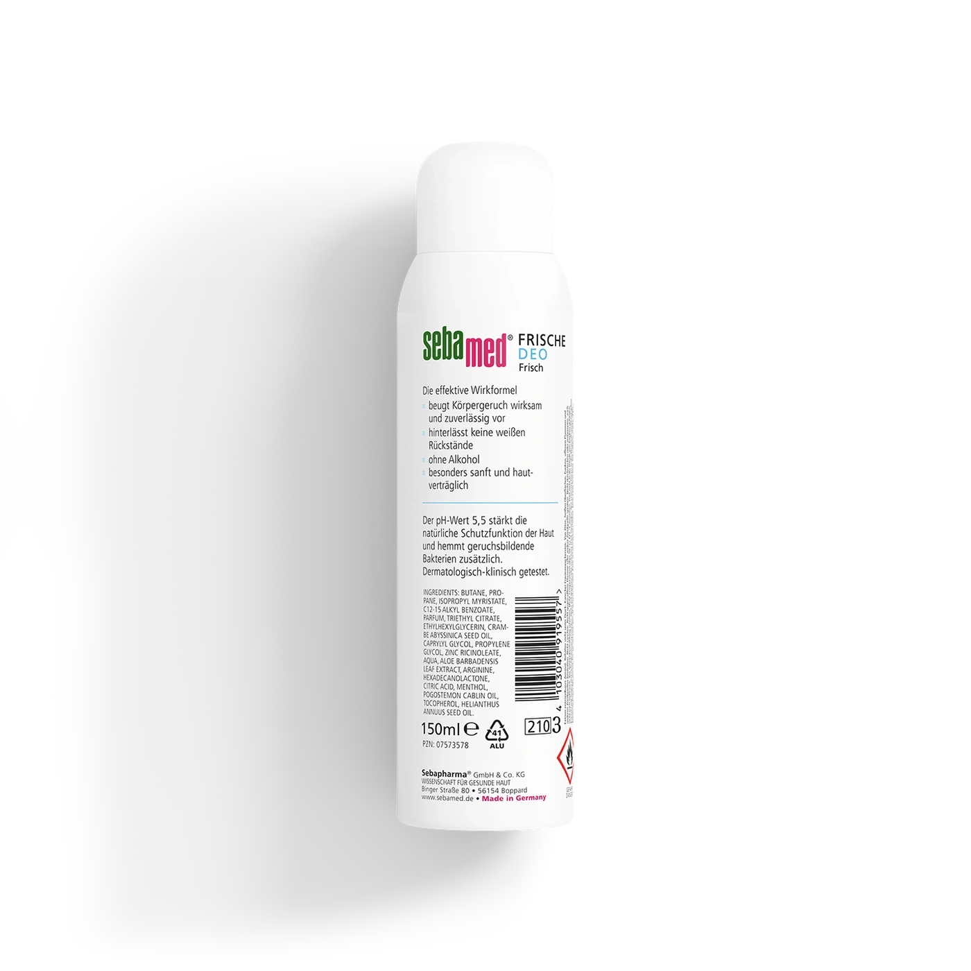 Sebamed Frische Deo mit effektiver Wirkformel gegen Körpergeruch, ohne Alkohol.