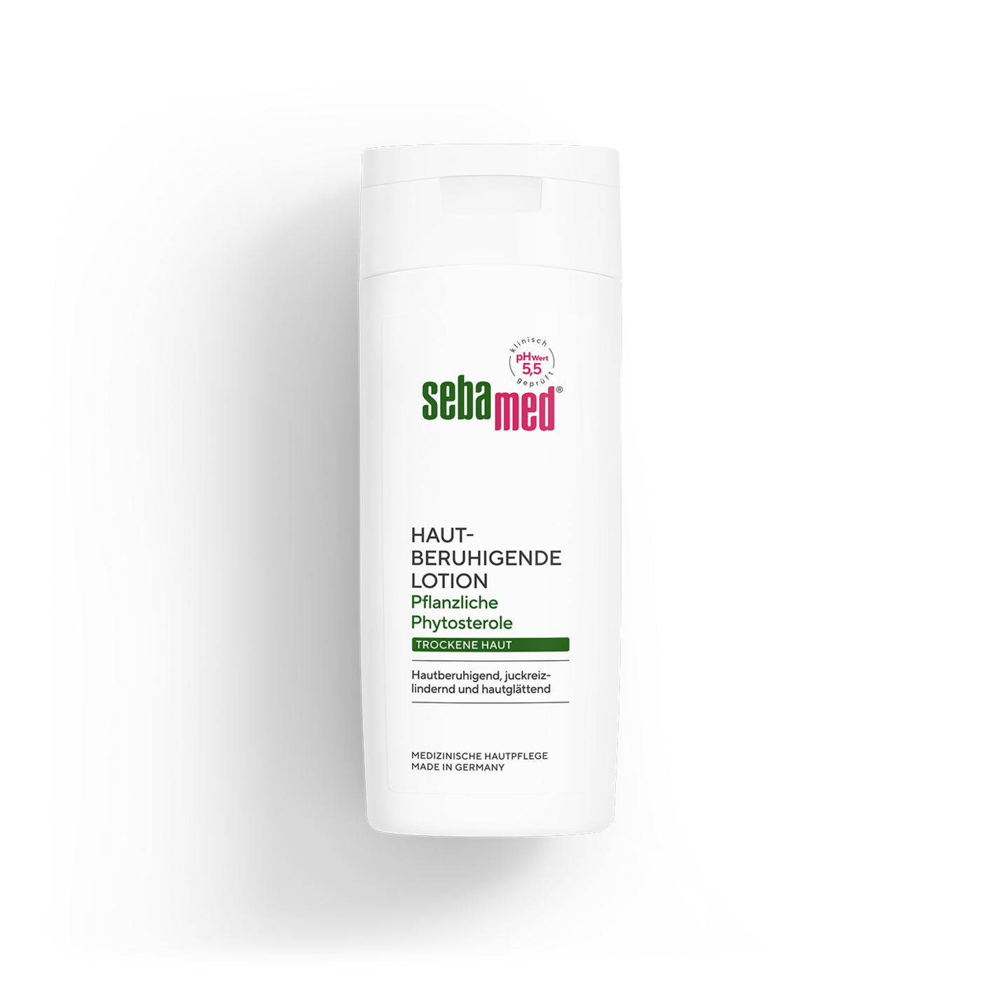 Sebamed Haut-Beruhigende Lotion mit pflanzlichen Phytosterolen für trockene Haut.