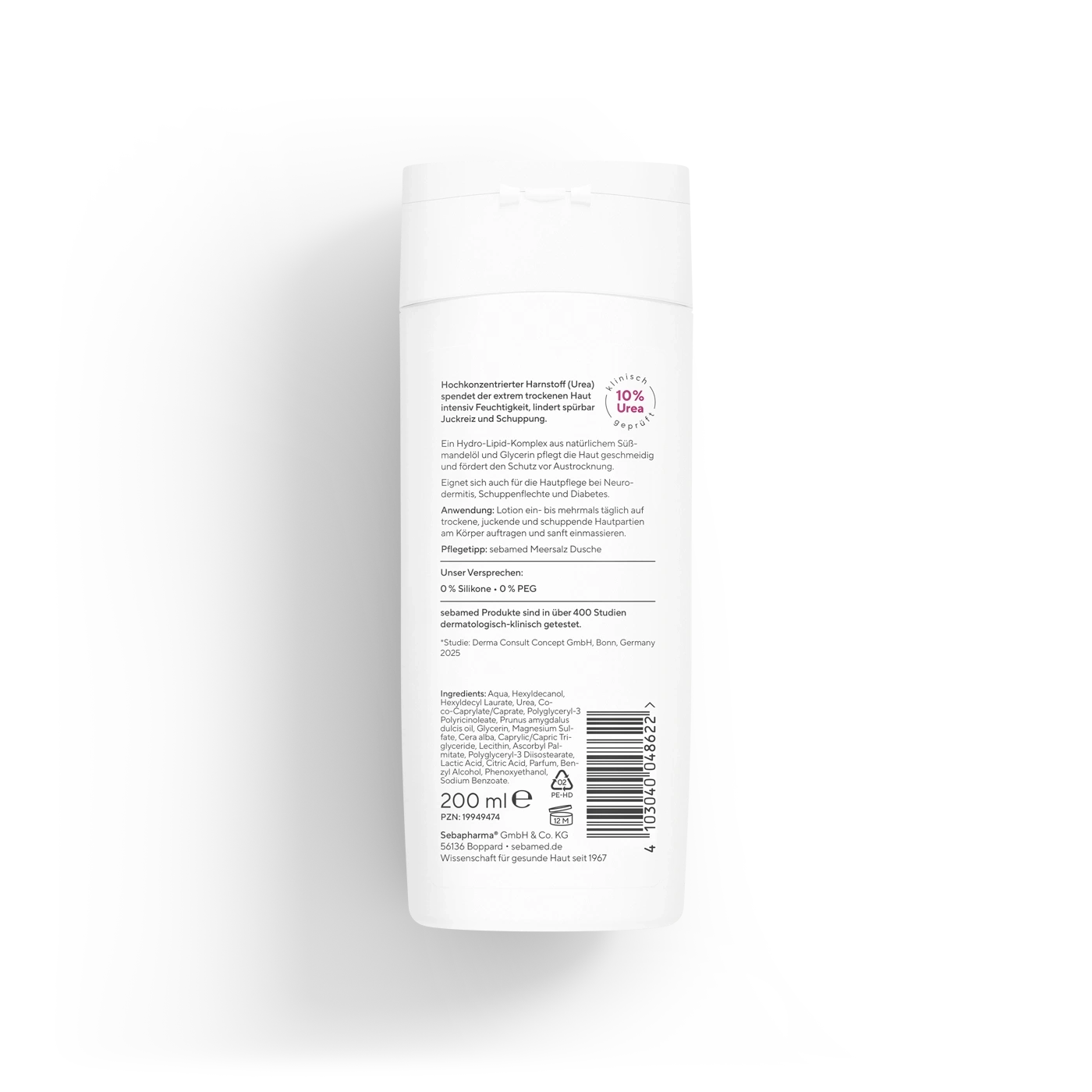 Akut Lotion Urea 10% 200 ml Feuchtigkeitsspendende Körperpflege mit 10% Urea