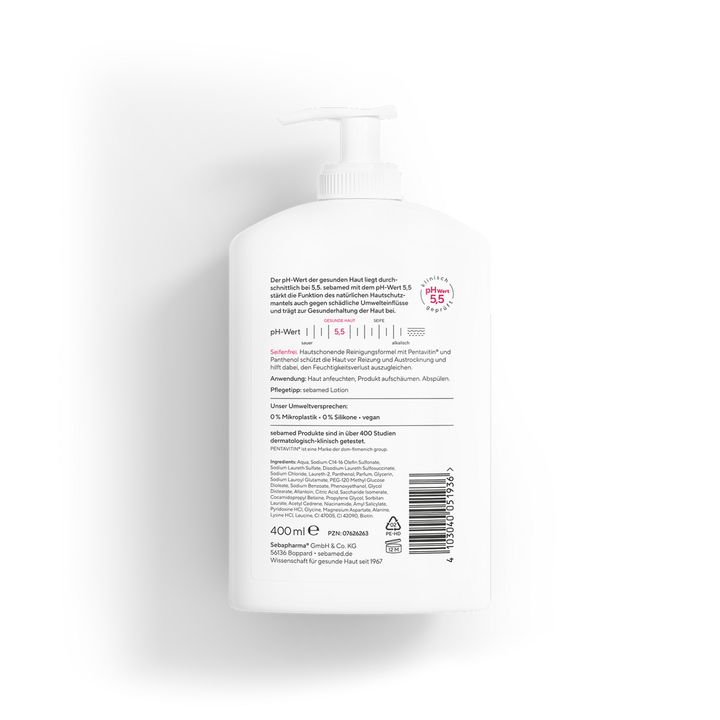 Seifenfreie Waschemulsion mit Spender 3 in 1 Hand, Körper & Gesicht, Seifenfrei