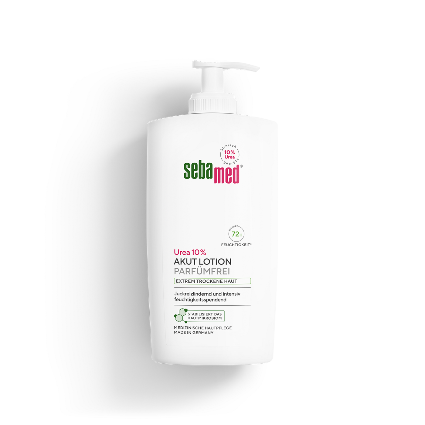 Sebamed Urea 10% Akut Lotion, parfümfrei, für extrem trockene Haut.