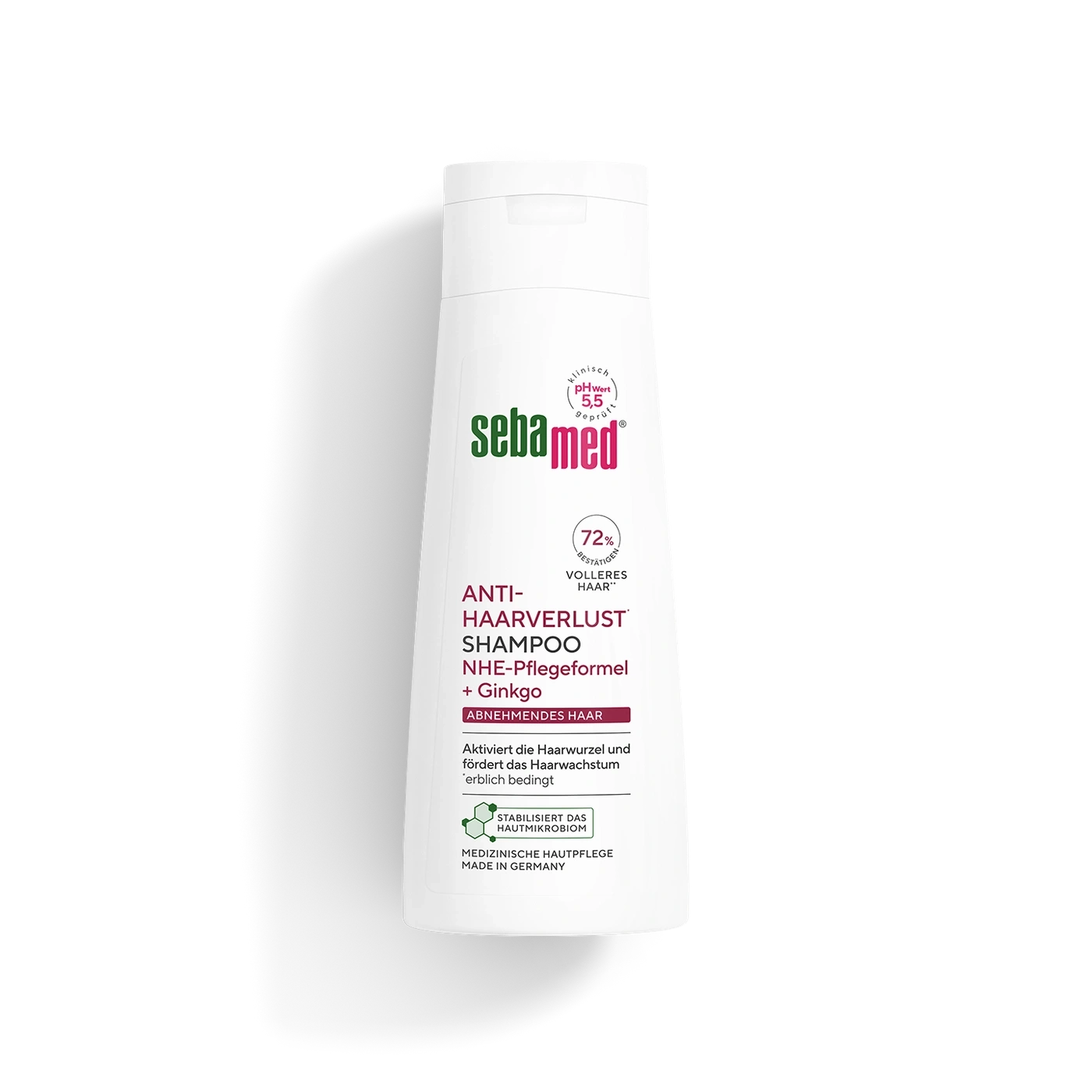 Sebamed Anti-Haarverlust Shampoo mit Ginkgo für volleres Haar.