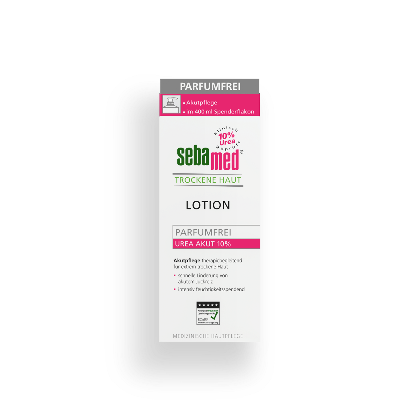 Lotion parfumfrei Urea Akut 10% + Spender parfümfreie Feuchtigkeitskörperpflege mit 10% Urea