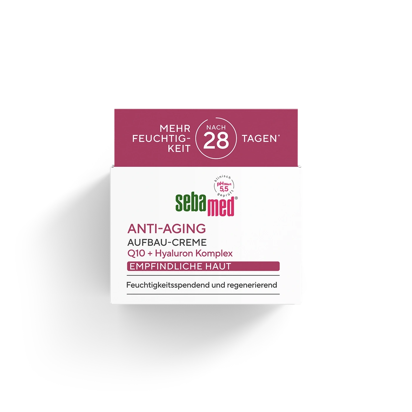 Sebamed Anti-Aging Aufbau-Creme mit Q10 und Hyaluron Komplex für empfindliche Haut.