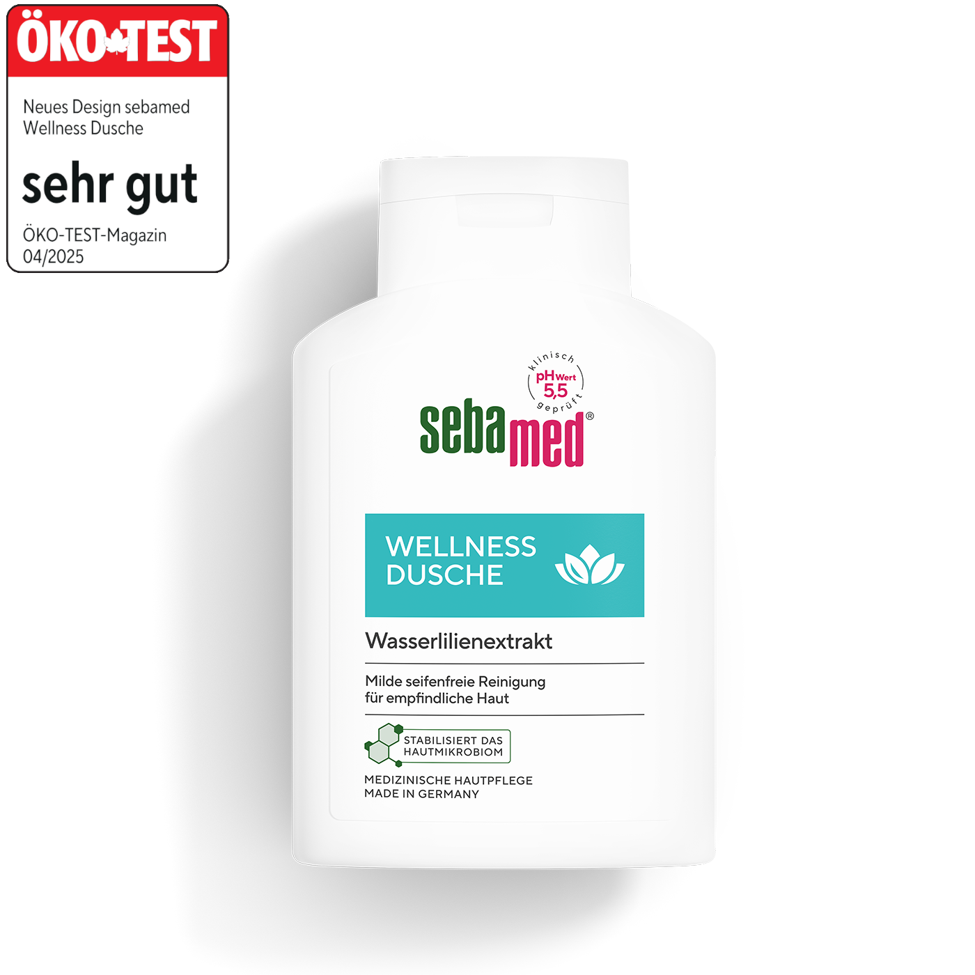 Wellness Dusche Milde seifenfreie Reinigung für empfindliche Haut