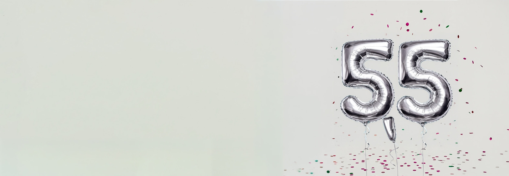 55 Ballons und Konfetti, Feier-Anlass