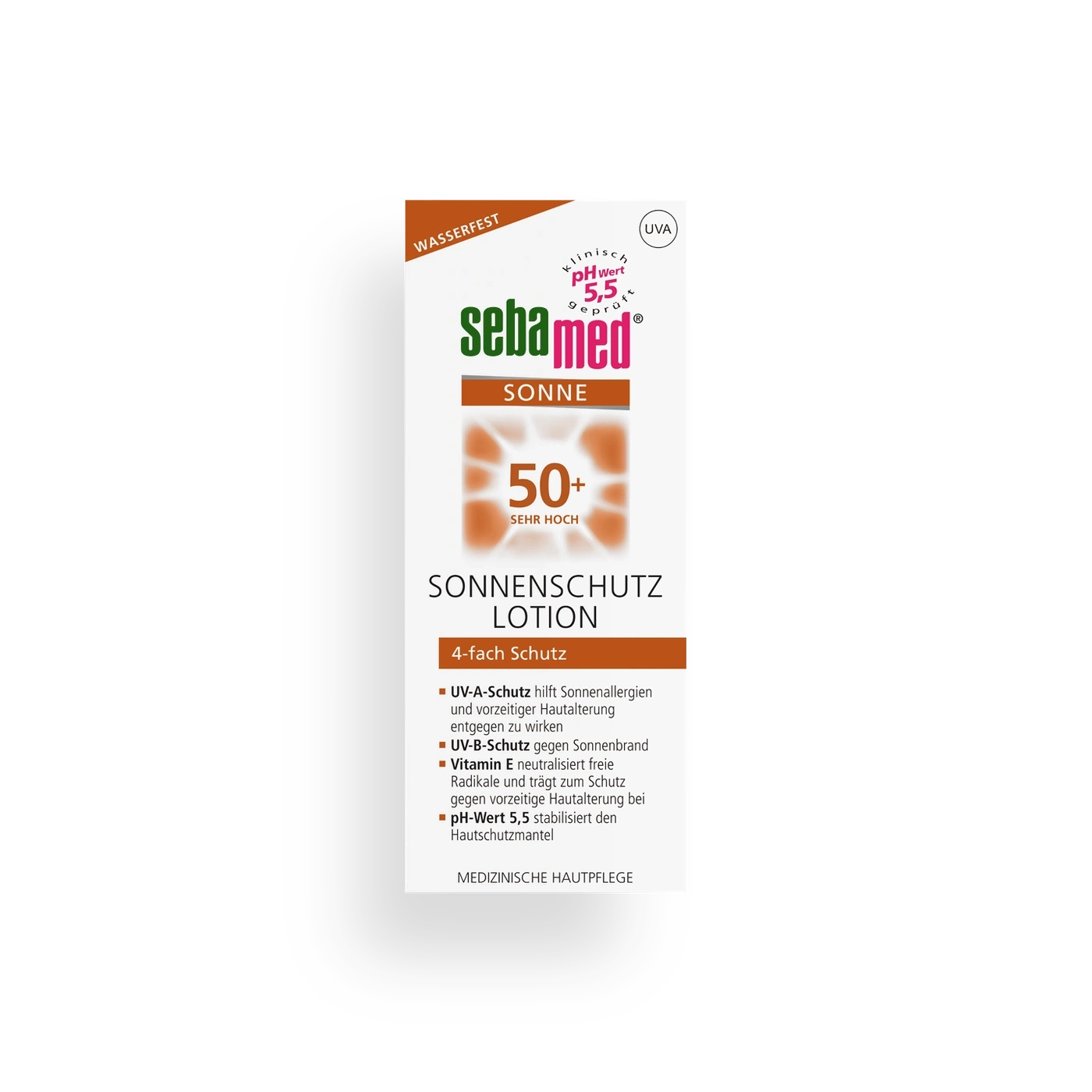 Sebamed Sonnenschutz Lotion, 50+ sehr hoch, 4-fach Schutz, wasserfest, UVA, pH-Wert 5,5