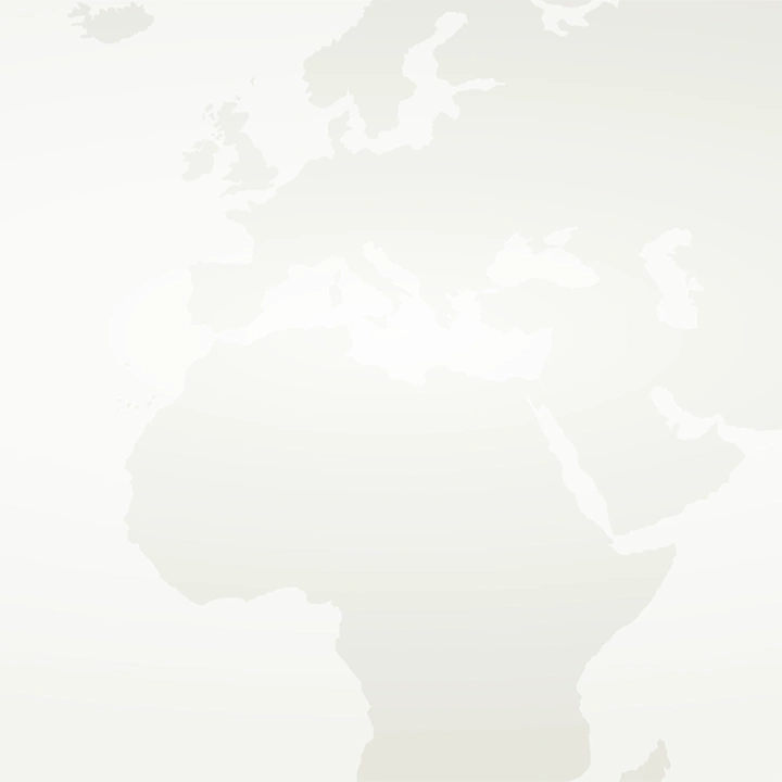 Weltkarte mit Europa, Afrika und dem Nahen Osten in hellem Grau