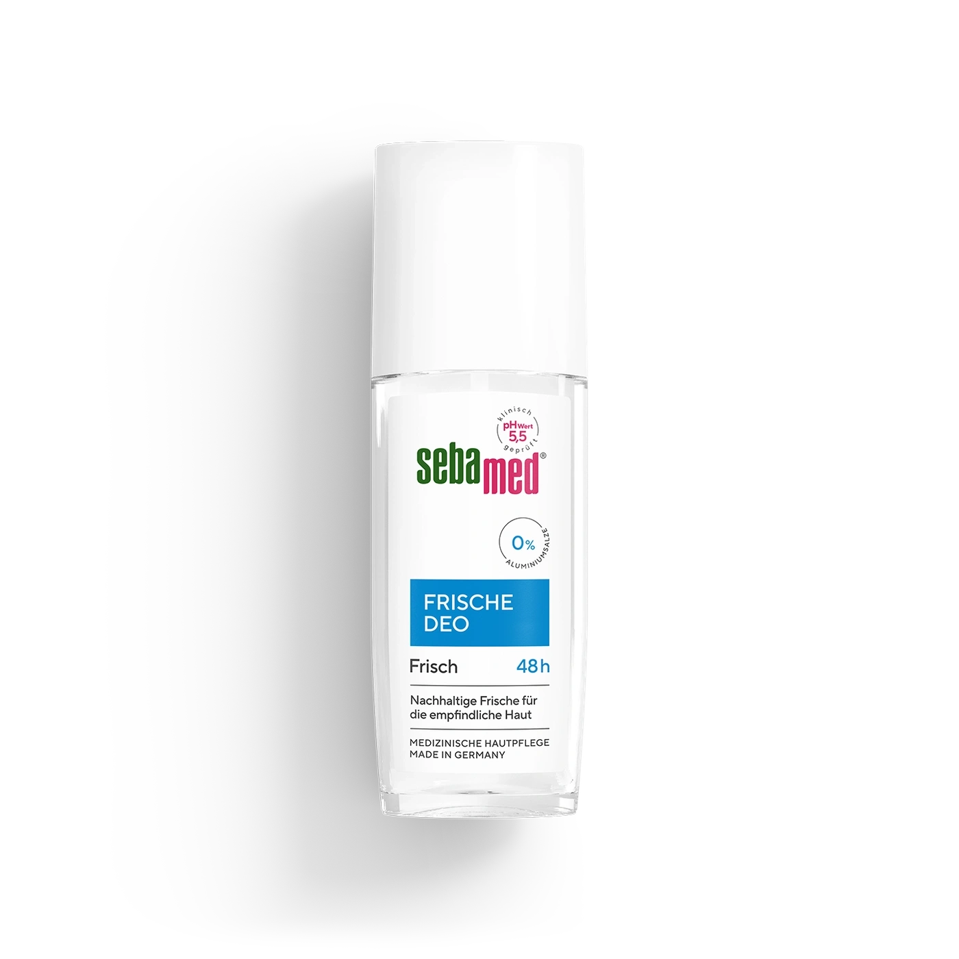 Sebamed Frische Deo mit 0% Aluminiumsalzen, 48h Schutz für empfindliche Haut.