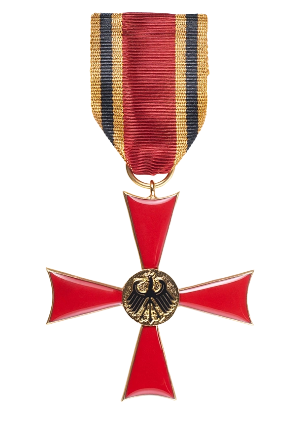 Deutsches Bundesverdienstkreuz mit rotem Kreuz und Band