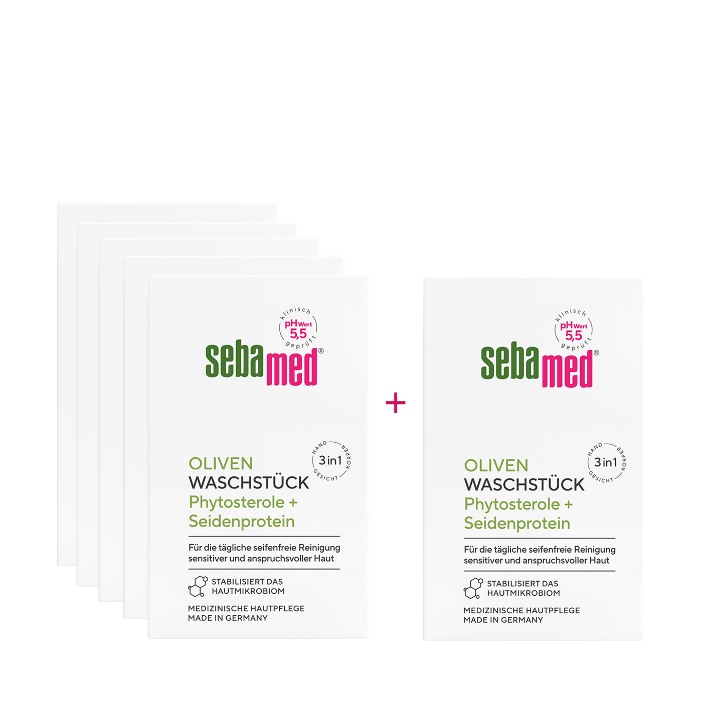 Seifenfreies Waschstück Olive seifenfreie Reinigung mit Olive, Aloe vera und Seidenprotein