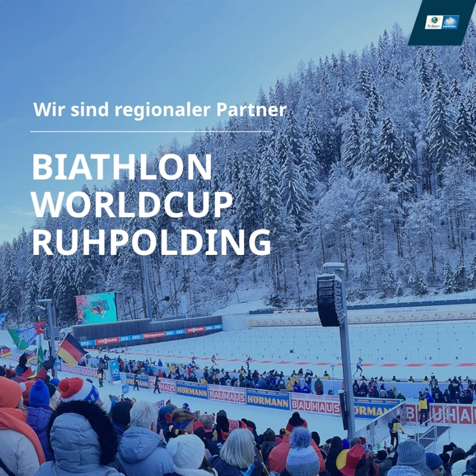 Biathlon Worldcup Ruhpolding, Winterlandschaft, Zuschauer, Sponsoren, Sportveranstaltung