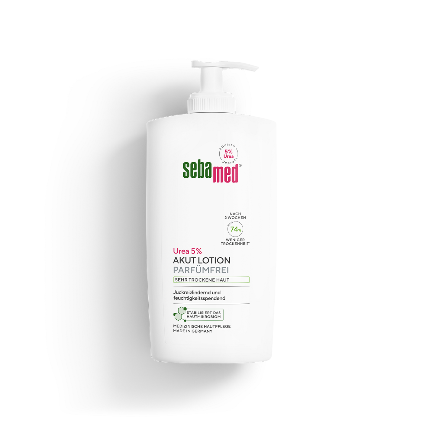 Akut Lotion parfümfrei Urea 5% mit Spender Parfümfreie Feuchtigkeitskörperpflege mit 5% Urea