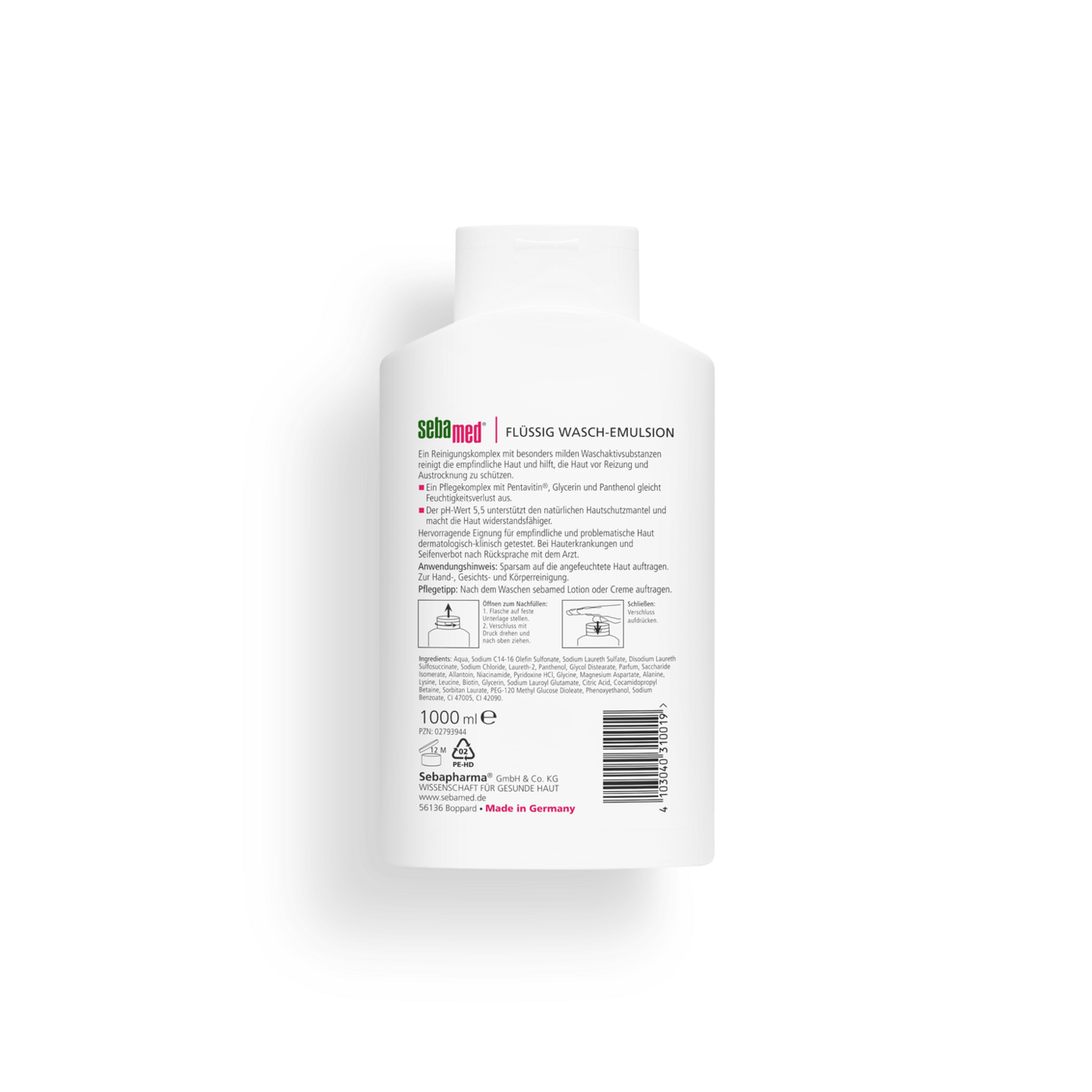 Flüssig Wasch-Emulsion seifenfreie milde Reinigung mit Glycerin und Panthenol