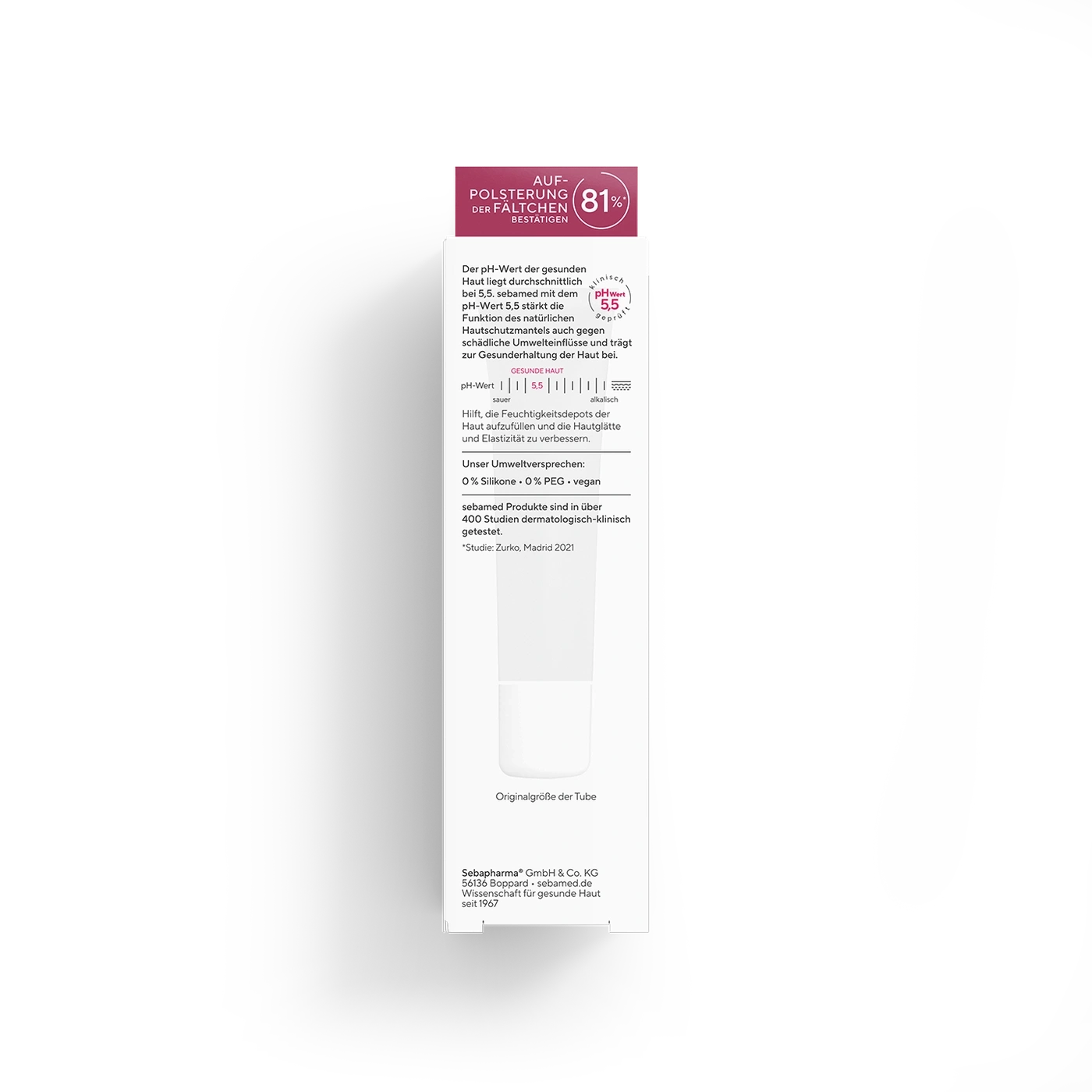 Ein Produktbild von Sebamed mit Textinformationen über die Hautpflege.