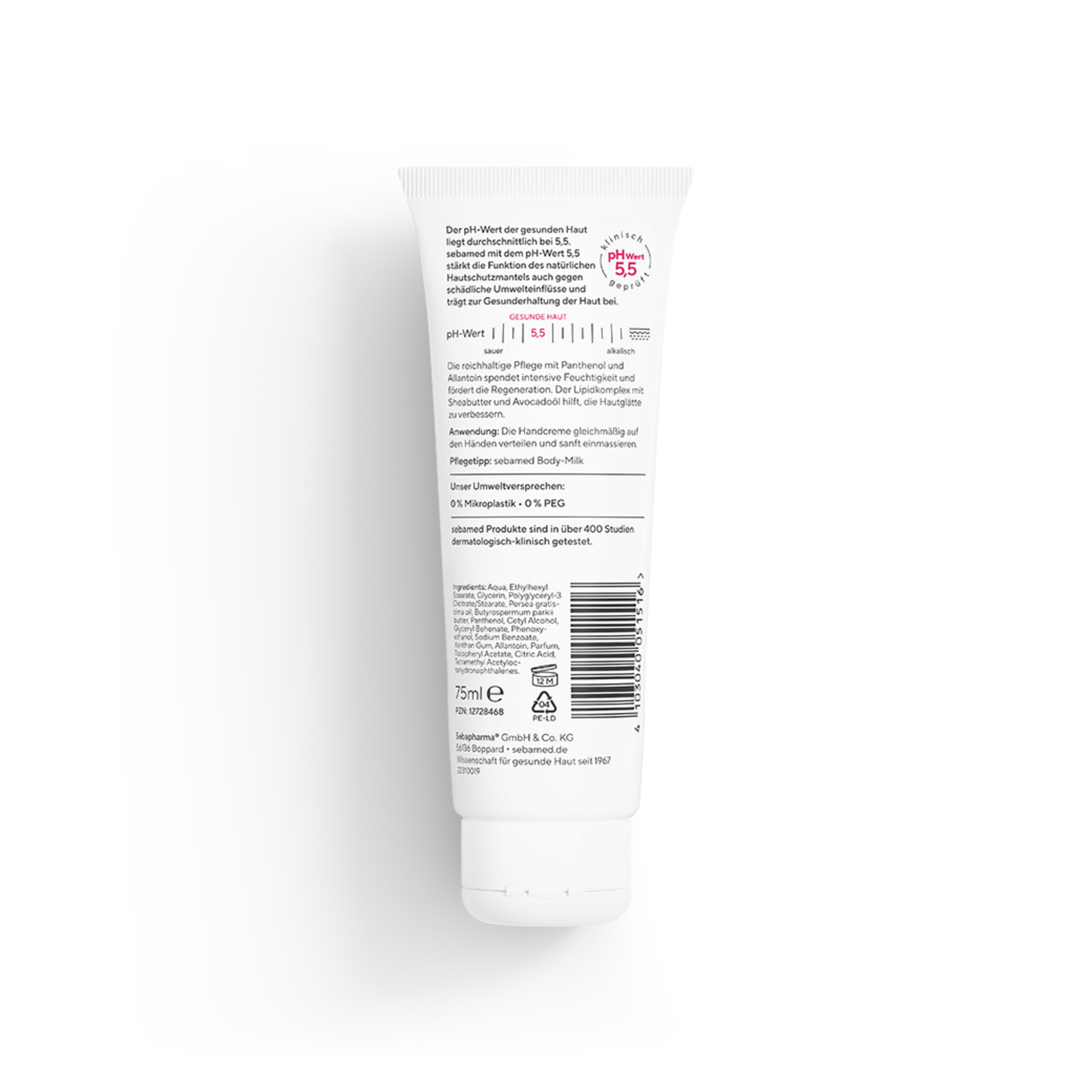 Intensive Handcreme Panthenol-Komplex + Sheabutter 75 ml Intensive Feuchtigkeitspflege für raue, beanspruchte Hände
