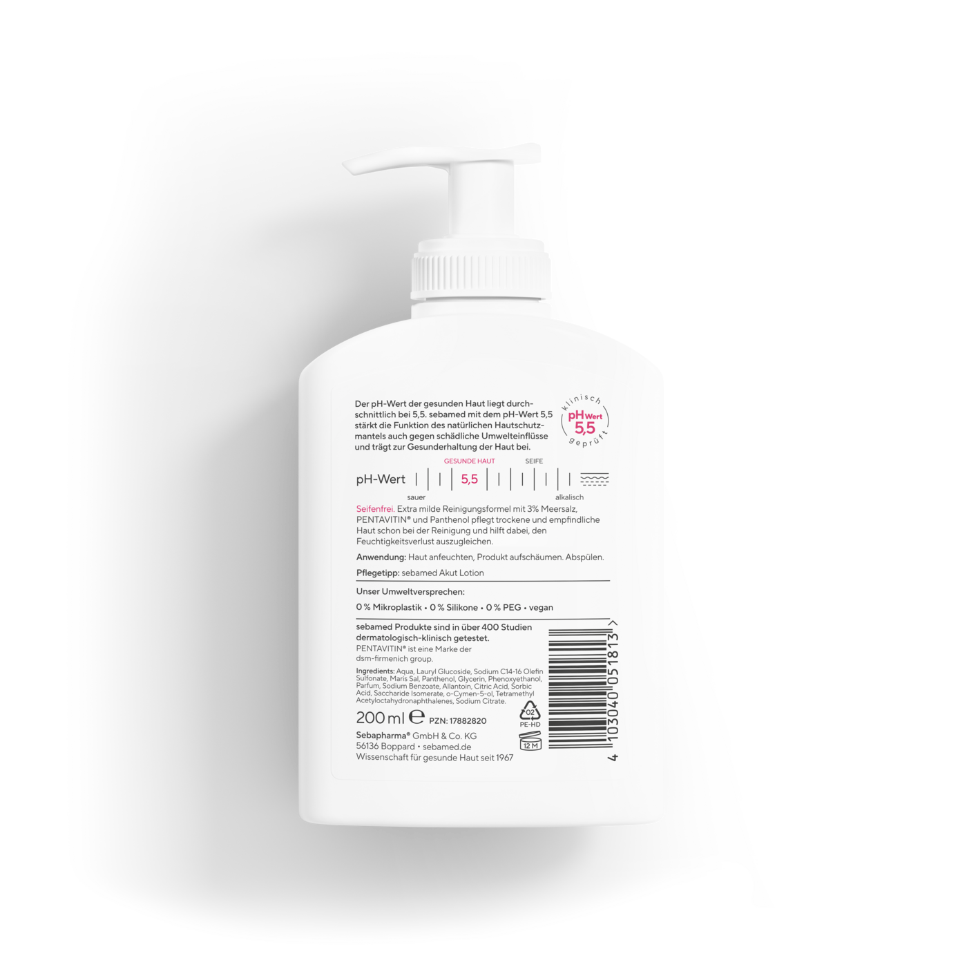 Seifenfreie Waschemulsion Meersalz 200 ml 3 in 1 Hand, Körper & Gesicht, Seifenfrei