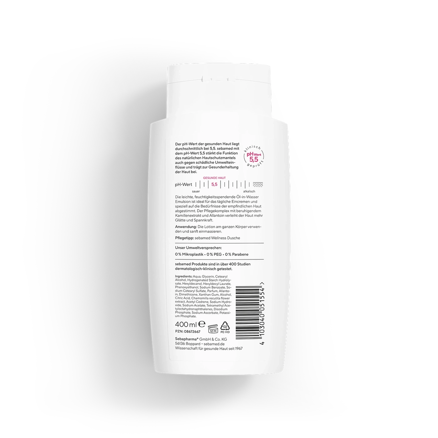 sebamed Lotion Flasche, pH-Wert 5,5, für gesunde Haut, 400ml, dermatologisch getestet