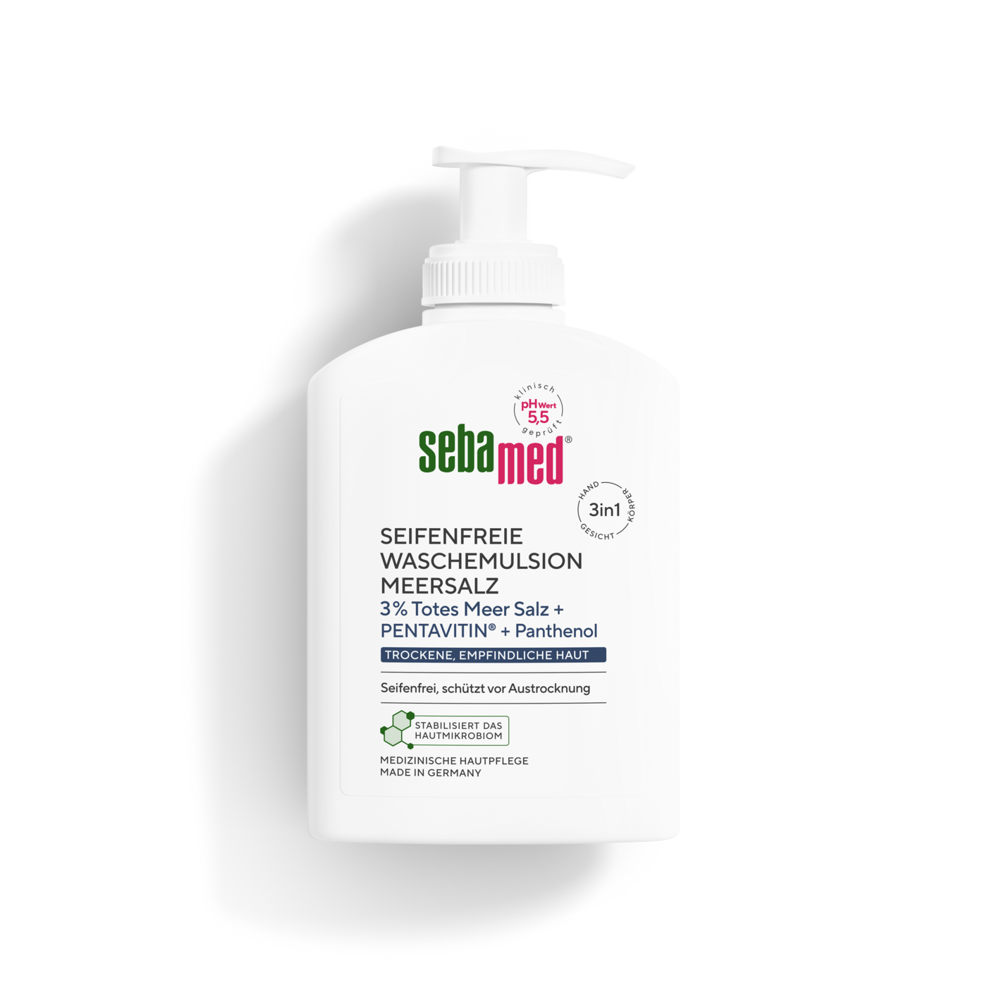 Seifenfreie Waschemulsion Meersalz 3 in 1 Hand, Körper & Gesicht, Seifenfrei