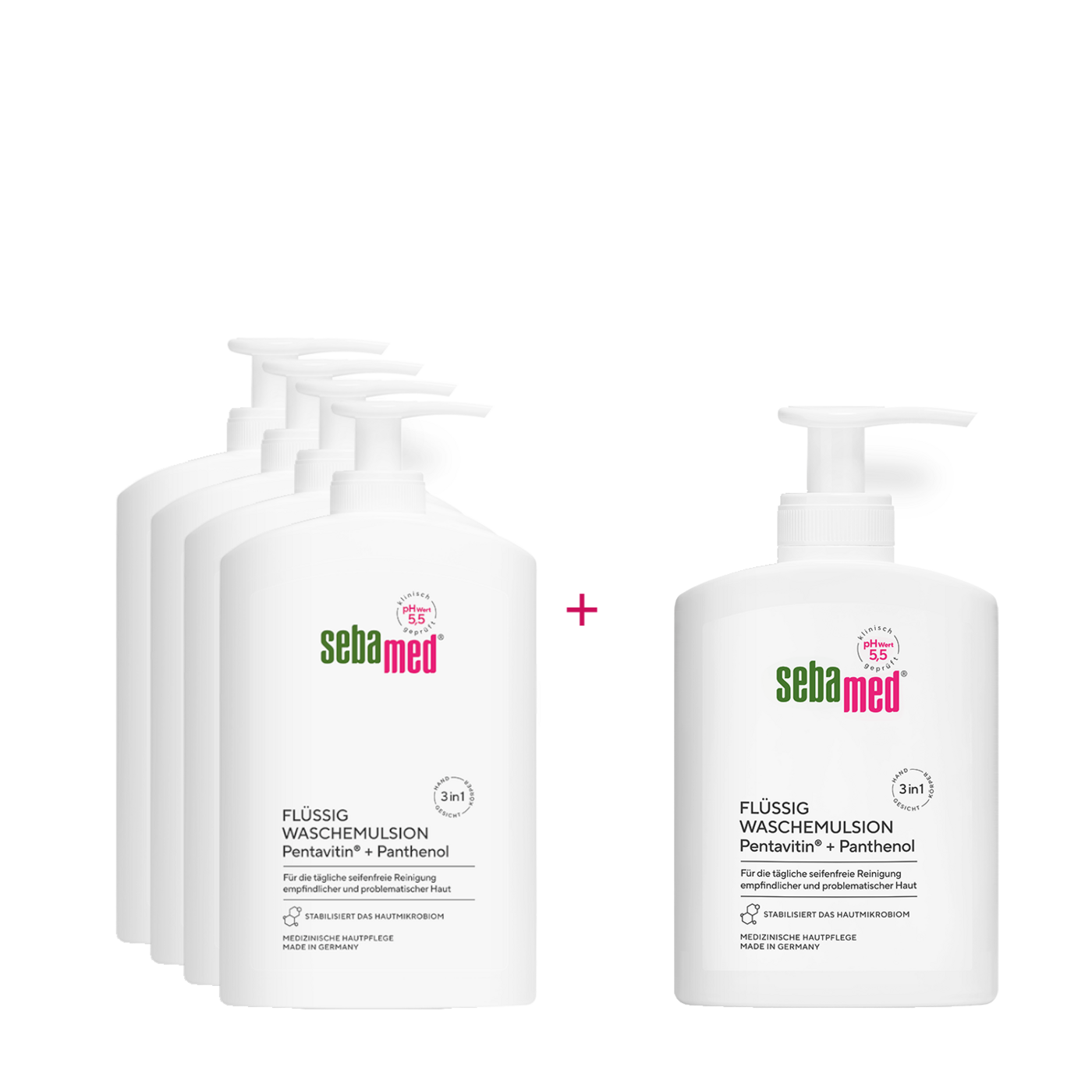 Flüssig Wasch-Emulsion mit Spender seifenfreie milde Reinigung mit Glycerin und Panthenol