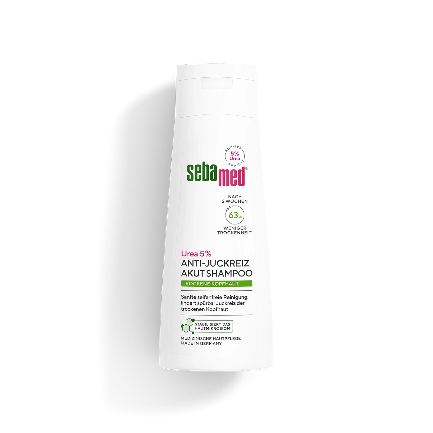 Sebamed Anti-Juckreiz Akut Shampoo für trockene Kopfhaut mit Urea 5%.