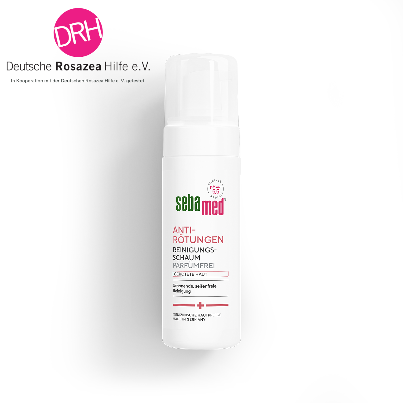 Anti-Rötungen Reinigungsschaum kühlende Reinigung bei Rosacea mit Hitzegefühl der Haut