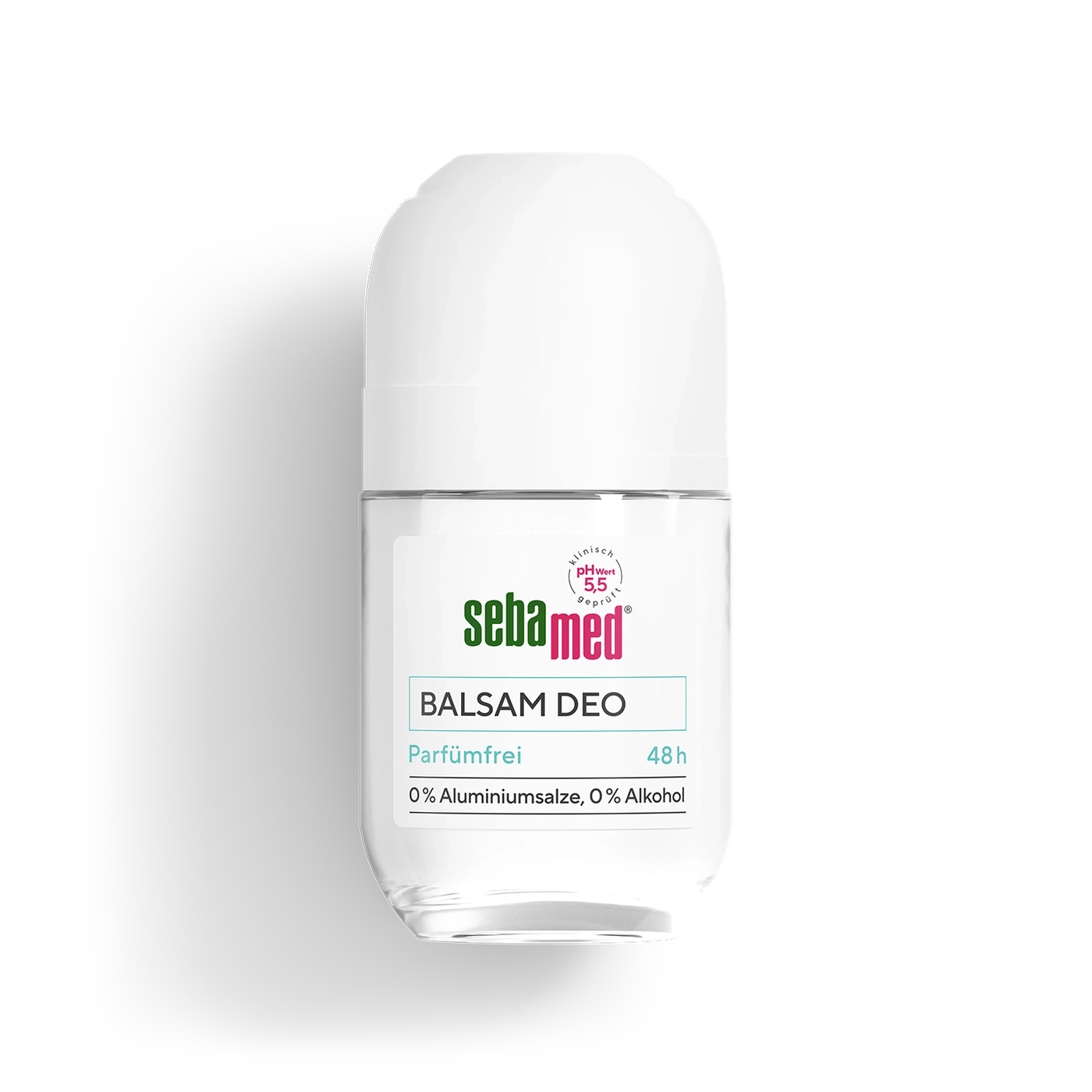 Sebamed Balsam Deo mit pH 5,5, parfümfrei, 48h Schutz.