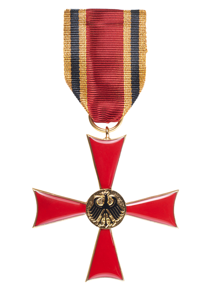 Deutsches Bundesverdienstkreuz mit rotem Kreuz und Band