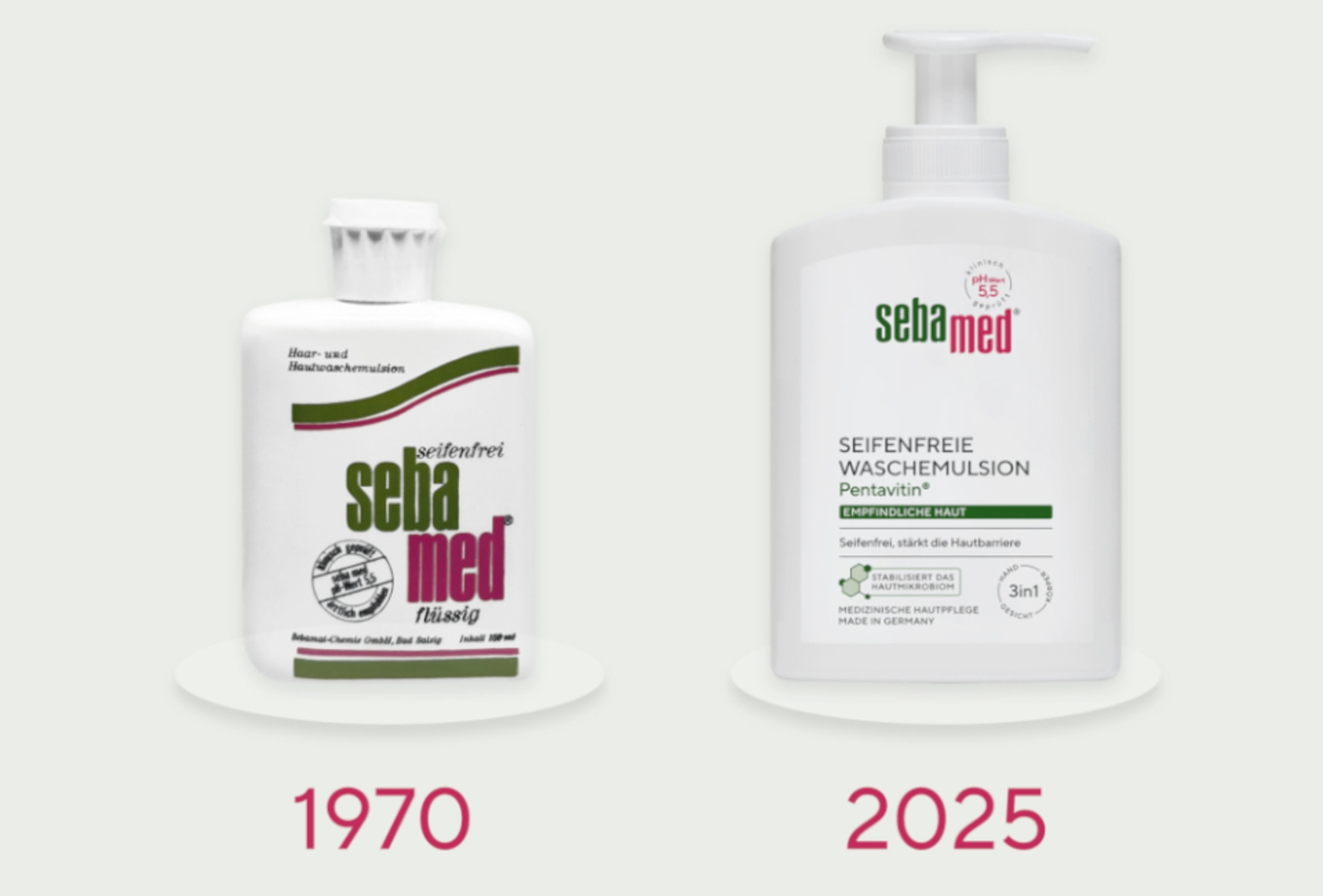 Seifenfreie Waschemulsion von 1970 und 2025