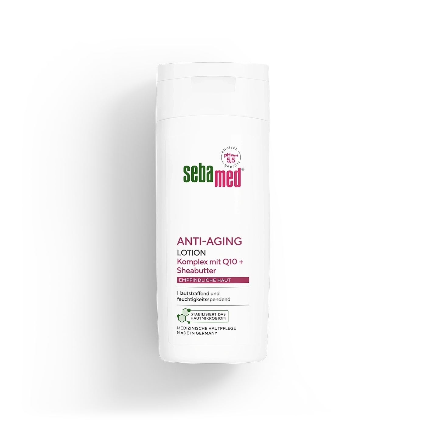 Sebamed Anti-Aging Lotion mit Q10 und Sheabutter für empfindliche Haut.