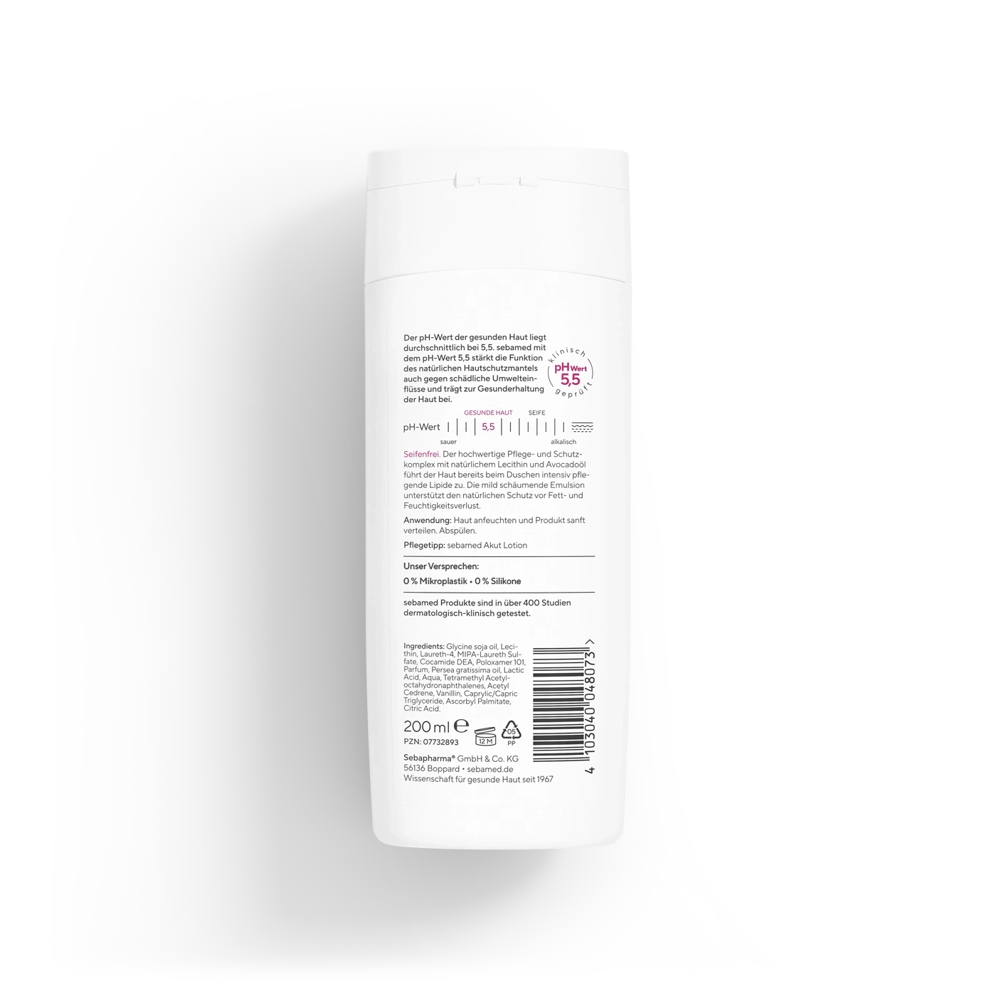 Duschöl 200 ml Avocadoöl, 2 in 1 mild reinigend und pflegend