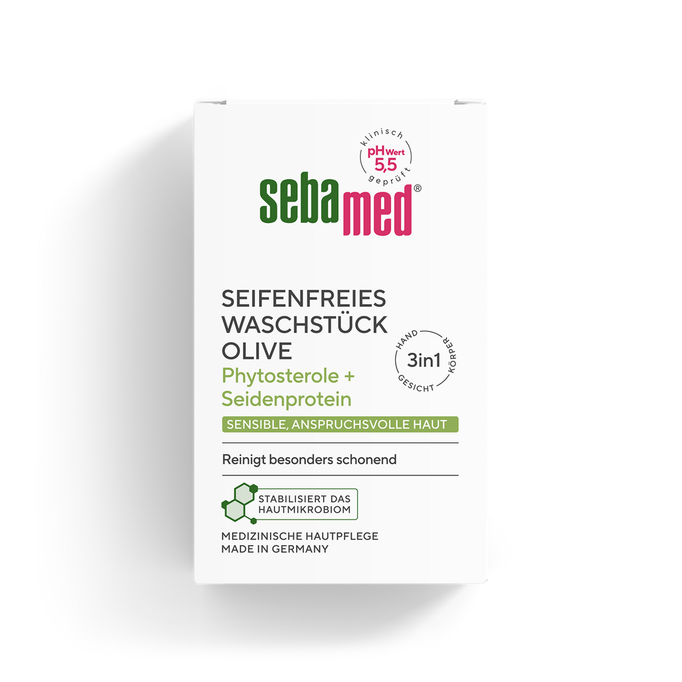 Seifenfreies Oliven Waschstück 3 in 1 Hand, Körper & Gesicht, Seifenfrei