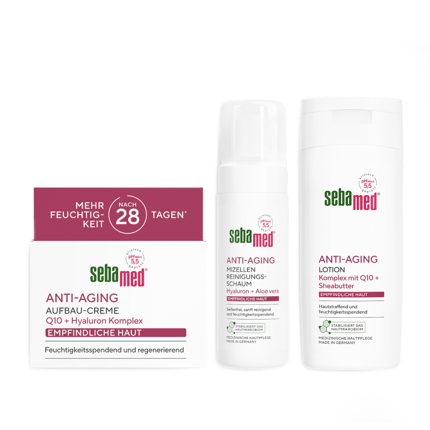 Anti-Aging Face & Body hautstraffende Lotion, Aufbaucreme und Mizellen Reinigungsschaum