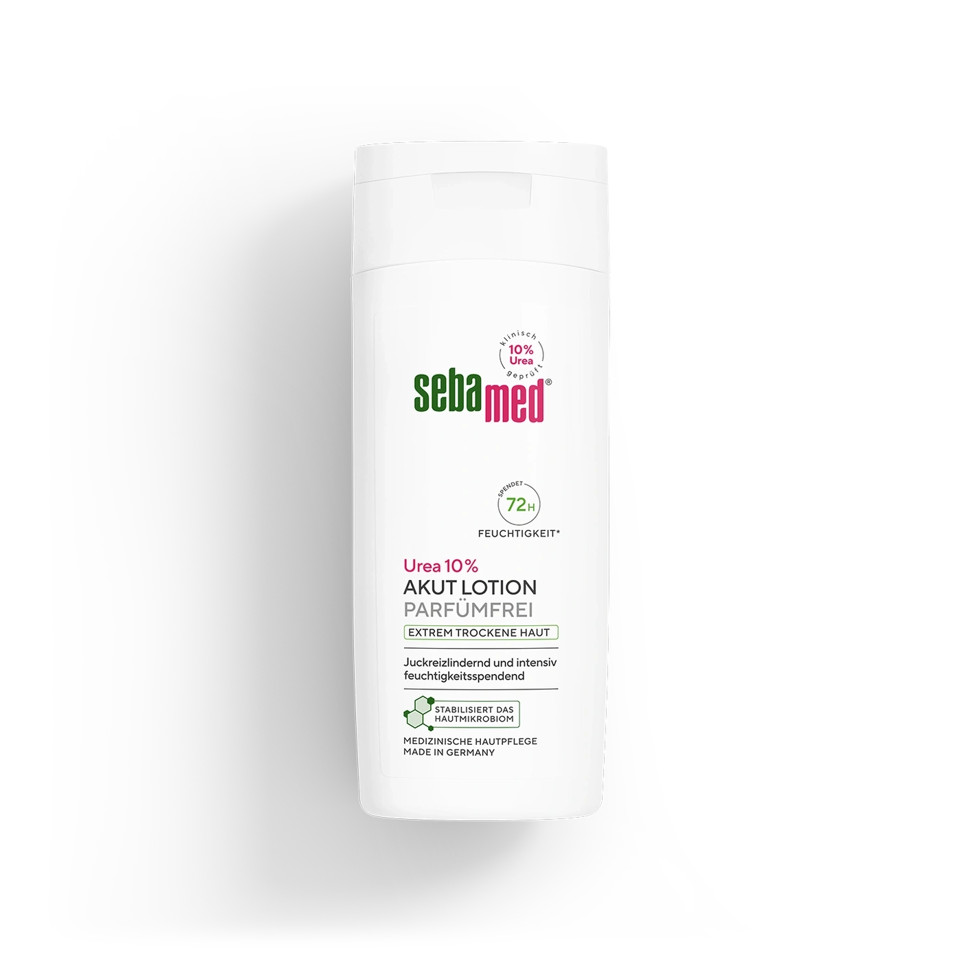 Sebamed Urea 10% Akut Lotion, parfümfrei, für extrem trockene Haut.